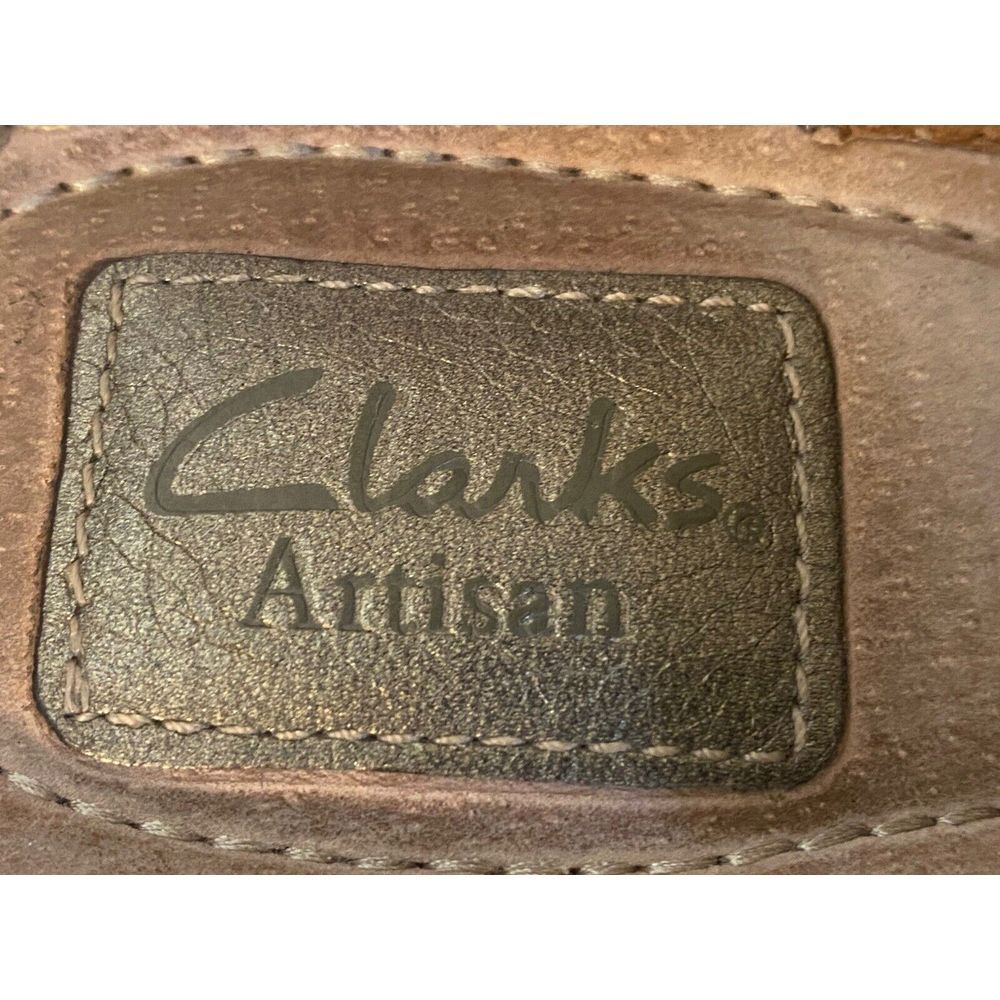 Clarks Artisan Larina Floral Thong Wedge Sandals Gold Women's Size 7M New No Box - Picture 7 of 16